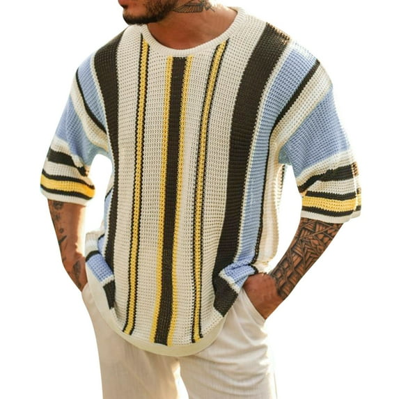 Ketyyh-chn99 Mens Lightweight Sweaters 2023 Solid Color Pullover Round Neck Long Sleeve Sweater Black,L