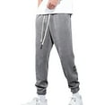 thumbnail image 1 of Ketyyh-chn99 Mens Linen Pants Drawstring Elastic Waist Casual Beach Pants Grey,M, 1 of 5