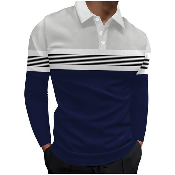 Ketyyh-chn99 Mens Long Sleeve Polo Shirts Casual Thermal Loose Fit Pullover Fashion Button Sweatshirts AI,XL