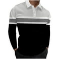 thumbnail image 1 of Ketyyh-chn99 Mens Long Sleeve Polo Shirts Casual Thermal Loose Fit Pullover Fashion Button Sweatshirts AL,L, 1 of 4