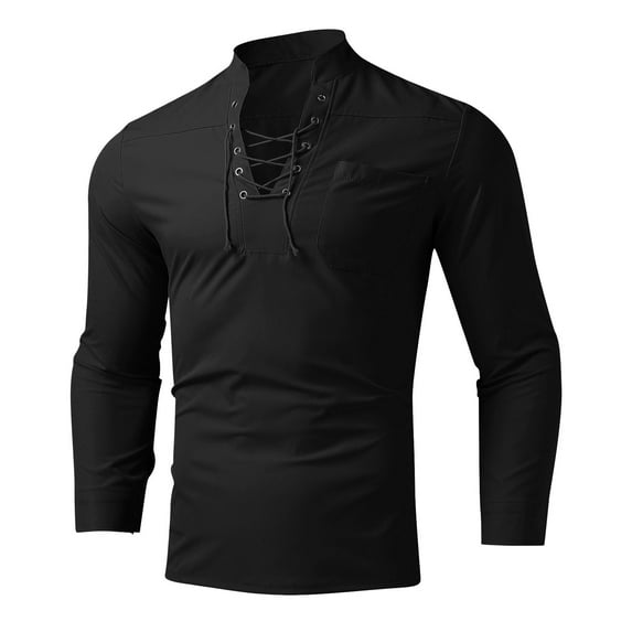 Ketyyh-chn99 Mens Long Sleeve Tops 2023 Long Sleeve Classic Shirts Black,2XL