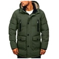 thumbnail image 1 of Ketyyh-chn99 Mens Parkas Outerwear Jacket Winter Long Hooded Parka Jacket Army Green,XL, 1 of 5