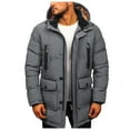 thumbnail image 1 of Ketyyh-chn99 Mens Parkas Outerwear Jacket Winter Long Hooded Parka Jacket Dark Gray,3XL, 1 of 5