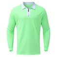 thumbnail image 1 of Ketyyh-chn99 Mens Polo Shirts Long Sleeve Polo Shirts Regular Fit Golf T-Shirts 2023 Fall Casual Sweatshirt Top Green,XL, 1 of 5