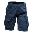 thumbnail image 1 of Ketyyh-chn99 Mens Shorts Casual Pants Shorts Men's Classic Relaxed Fit Cargo Comfort Stretch Blue,30, 1 of 4