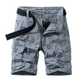 thumbnail image 1 of Ketyyh-chn99 Mens Shorts Relaxed Fit Men's Linen Casual Pants Classic Fit Short Summer Beach Shorts Gray,38, 1 of 5