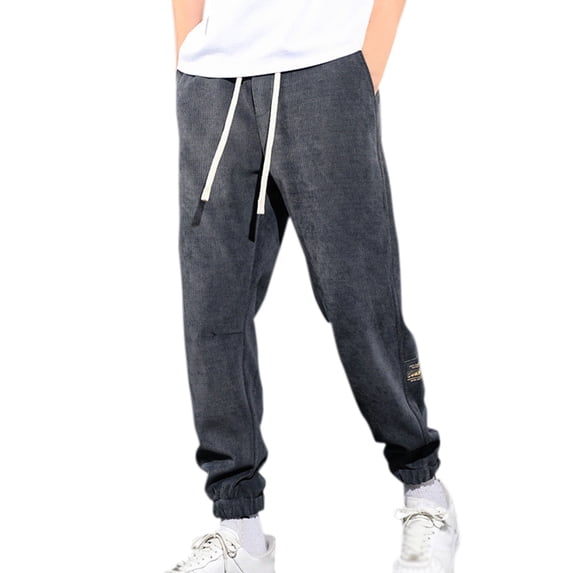 Ketyyh-chn99 Mens Sweatpants Linen Beach Pants Lightweight Summer Pants with Drawstring Dark Gray,3XL