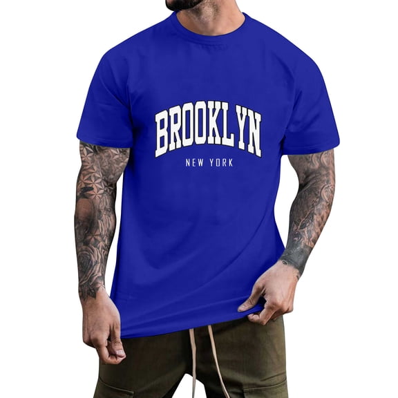 Ketyyh-chn99 Mens T Shirts Casual Tops for Men Mens Cotton Crew Neck Short Sleeve T-Shirts Dark Blue,2XL