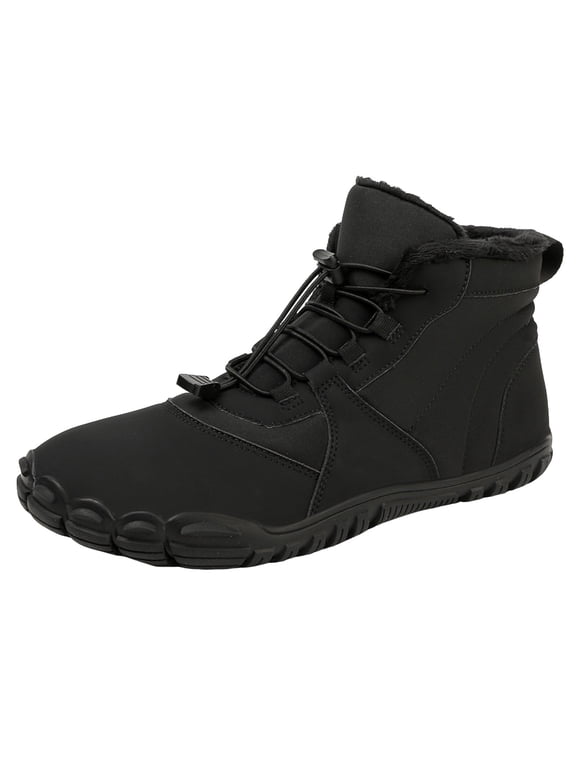 Mens Work Boots Steel Toe Mens Casual Shoes Winter Barefoot Shoes Women Men 2024 New Non-Slip Waterproof Autumn Footwear Barefoot Boots for Hiking Walking Black,11.5