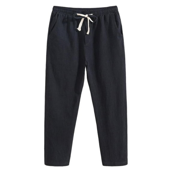 Ketyyh-chn99 Mens Work Pants Leisure Solid Color Trousers Pants for Men Black,5XL