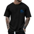 thumbnail image 1 of Ketyyh-chn99 Mens Workout Shirts Relaxed Fit Striped Print Short Sleeve Button-Down Shirts Black,L, 1 of 4
