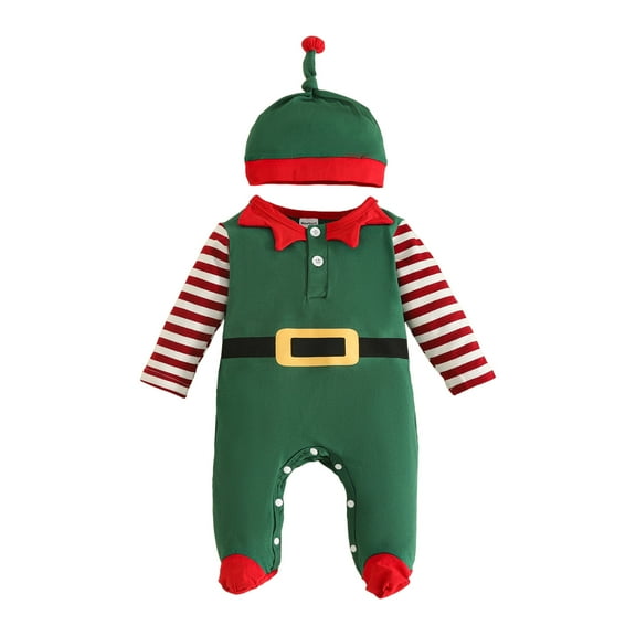 Ketyyh-chn99 My First Christmas Baby Girl Outfit Newborn Christmas Tree Jumpsuit Romper Cute One Piece Infant Fall Clothes Size for 3-6 Months,Green