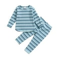thumbnail image 1 of Ketyyh-chn99 Newborn Baby Girl Clothes Outfits Fashion Toddler Girls Summer Outfits Clothes Sleeveless Pant Set Solid Color Cotton Strap Ruffle Baby Clothes Size for 18-24 Months,Blue, 1 of 6