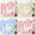 thumbnail image 1 of Ketyyh-chn99 Newborn Clothes 5PCS Baby Boy Girl Clothes Sets Tops+Hat+Bib+2 Pants Size for One Size,Blue, 1 of 9