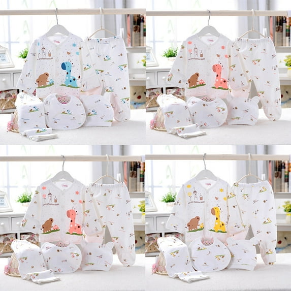 Ketyyh-chn99 Newborn Clothes 5PCS Newborn Layette Gift Set for Baby Boys Tops+Hat+Bib+2 Pants Size for One Size,D