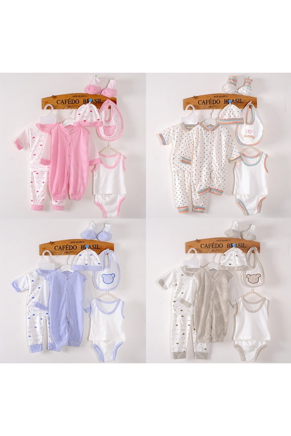 Newborn Clothes 8PCS Newborn Baby Girl Clothes Shower Gift Set 8PCS Boy Tops+Hat+Pants+Bib+Sock Girl Outfits Girls Size for One Size,Khaki