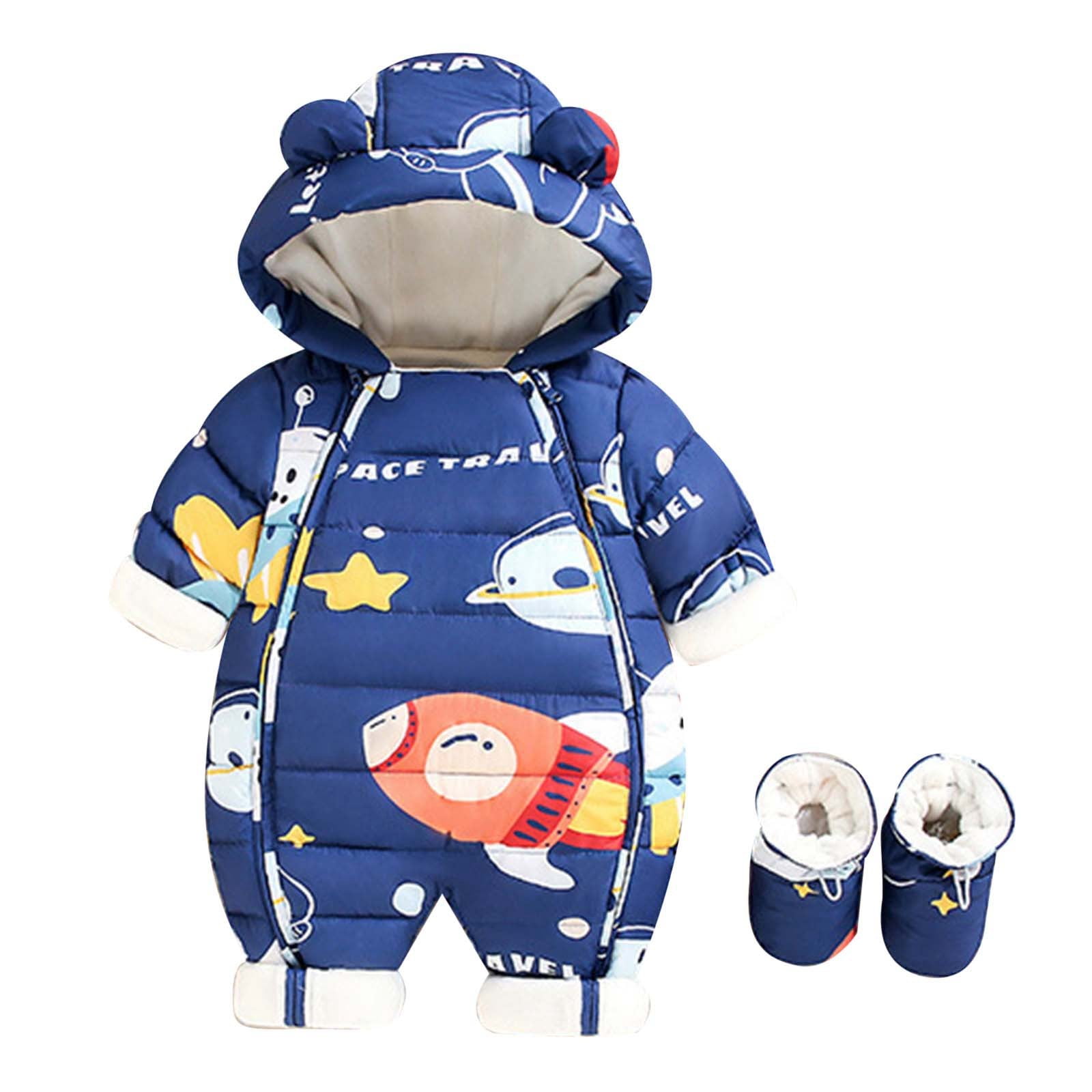 Ketyyh-chn99 Footie Pajamas Baby Girls Boys Warm Hooded Snowsuit ...