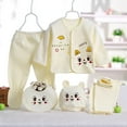 thumbnail image 1 of Ketyyh-chn99 Newborn Outfits Baby Girl 0-3 Months Clothes Set Unisex Boys Tops+Hat+Pants +Bib 5PCS Girls Outfits Set Unisex Baby Gift Yellow,One Size, 1 of 3