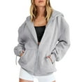 thumbnail image 1 of Ketyyh-chn99 Oversized Zip Up Hoodie for Women Baggy Loose Basic Zipper Hooded Sweatshirt Coat Y2K Jacket(Light Gray,L), 1 of 5