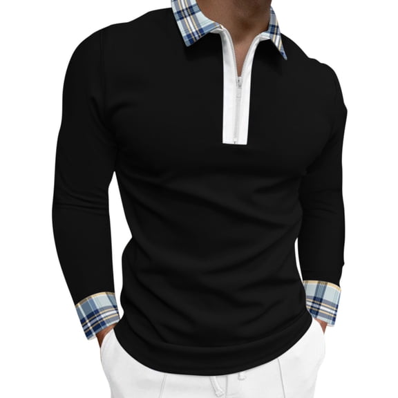 Ketyyh-chn99 Polo Hoodie School Uniform Men's Long Sleeve Mesh Polo Shirt
