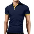 thumbnail image 1 of Ketyyh-chn99 Polo Long Sleeve Shirts for Men Casual Men's Shirts Casual Slim-Fit Basic Designed Cotton Shirts Dark Blue,8XL, 1 of 5