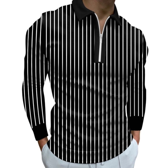 Ketyyh-chn99 Polo Long Sleeve Shirts for Men Fashion Tunic Blouse for Men 2024 Tops Black,3XL
