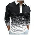 thumbnail image 1 of Ketyyh-chn99 Polo Shirt for Men Long Sleeve 2023 Solid Color Fall Top Black,L, 1 of 4