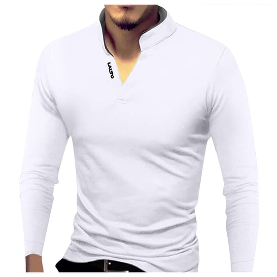 Ketyyh-chn99 Polo Shirts for Mens Knit Polo Mens Polos Long Sleeve Big And Tall Men's Polos Shirts Long Sleeve Men's Soft Polo Shirt Winter Tops Shirts White,3XL