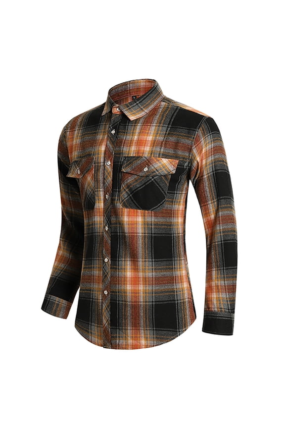 Polo Shirts for Men Long Sleeve Dressy Oversized Flannel Shirt H,M