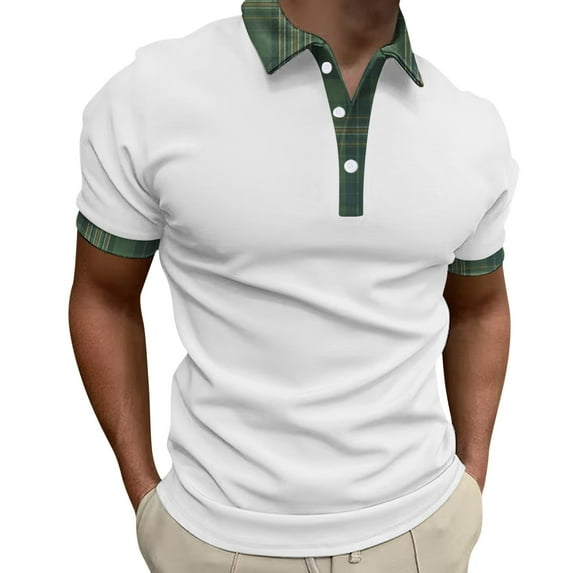 Ketyyh-chn99 Polo Shirts for Men Male Summer T Shirt Casual Blouse Short Sleeve White,Xl