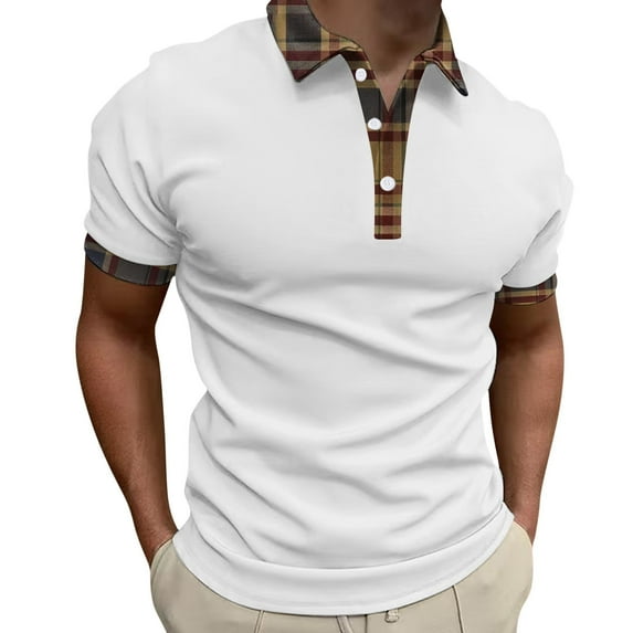 Ketyyh-chn99 Polo Shirts for Men Men Summer Short Sleeve Casul Shirt for Men White,3XL