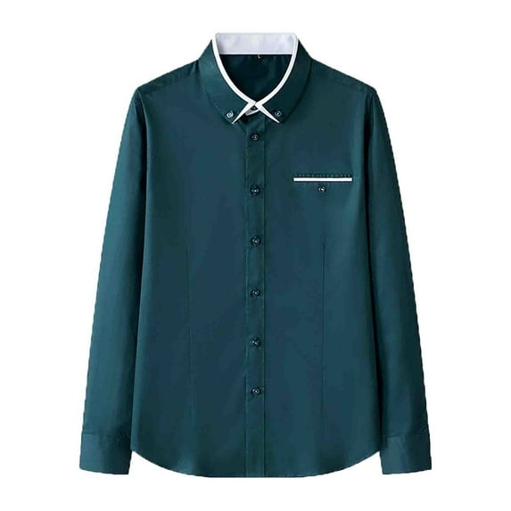 Ketyyh-chn99 Polo Shirts for Men Printed Fall Clothes Button Down Shirt with Stretch Green,XL
