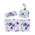 thumbnail image 1 of Ketyyh-chn99 Receiving Blanket with Beanie 3Pcs/Set Unisex Baby Sack Swaddle Girl Boy Purple, 1 of 5