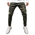 thumbnail image 1 of Ketyyh-chn99 Ripped Jeans Men Comfort Flex Waistband Pants Men's Slim Fit Stretch Jeans Ripped Skinny Jeans for Men Camouflage,S, 1 of 5