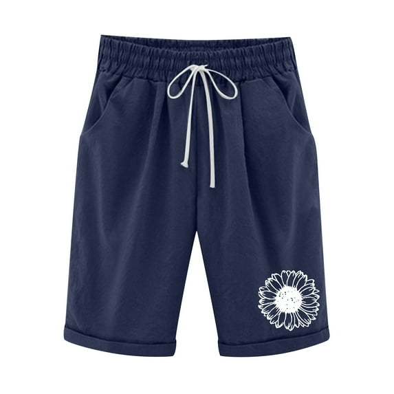 Ketyyh-chn99 Running Shorts for Women 2024 Summer Women's Shorts Waist Straight Leg Shorts Pants Party Navy,S