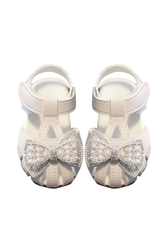 Sandals for Girls Shoes Girls Sandals Slip on Comfort Flip Slide Footbed Little/Big Kids Girls White,5.5