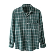 Ketyyh-chn99 Shirt for Men Casual Shirts Button Down Regular Fit Shirt Green,2XL