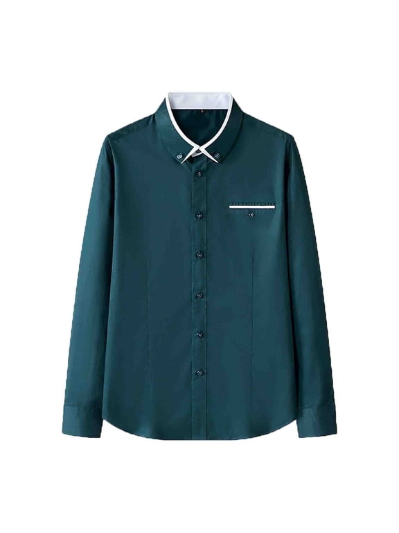 Shirts for Men 2024 Button Down Performance Flannel Shirt Green,2XL
