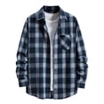 thumbnail image 1 of Ketyyh-chn99 Shirts for Men Button Down Shirts Casual Striped Summer Beach Shirt Navy,M, 1 of 5