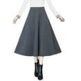 thumbnail image 1 of Ketyyh-chn99 Skirt Girls Plaid Skirt Womens Winter Vintage High Elastic Waist A Line Pleated Wool Midi Skirt Lady Skirt, 1 of 5