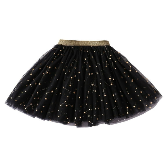 Ketyyh-chn99 Skirt Sparkle Tutu Skirt Ballet Dance Layered Tulle Sequin Birthday Princess Skirts Black,M