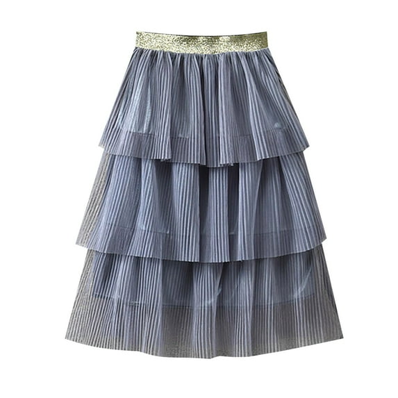 Ketyyh-chn99 Skirt for Girls Toddler Tennis Skirt Shorts High Waist Skorts Sports Skirts Grey,140