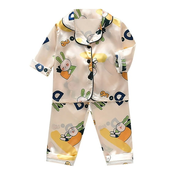 Ketyyh-chn99 Sleepwear for Baby Girl Button Down Short Sleeve Tops Shorts Outfits Set Orange,110