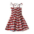 thumbnail image 1 of Ketyyh-chn99 Sleeveless Dress for Toddlers Little Girls Linen Material Dress Sleeveless Casual Summer Striped Basic Shirt Playwear Dresses for 5-6 Years,Red, 1 of 5