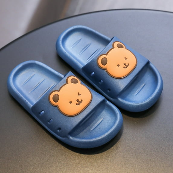 Ketyyh-chn99 Kids Slippers House Shoes Boys Girls Cute Slippers Summer Kids Shower Slipper Girls Cute Cartoon Slippers Soft Breathable Anti-Slip Bedroom Home Slippers Blue,16