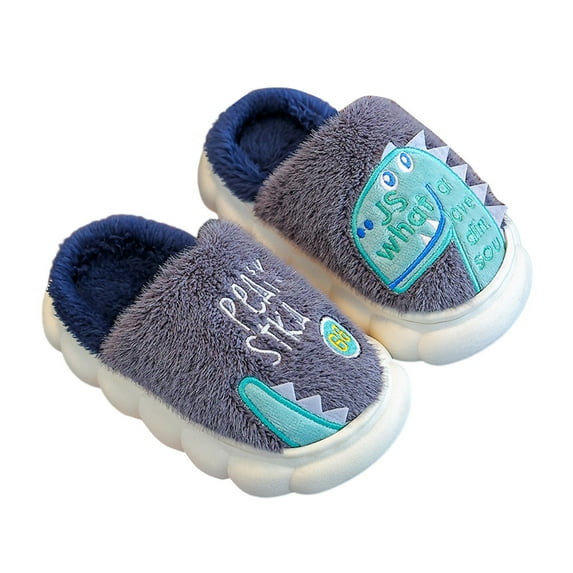 Ketyyh-chn99 Slippers for Kids Winter Warm Shoes Slippers Plush Lightweight Warm Comfort Soft Slipper House Shoes for Kids Size for 26,Grey