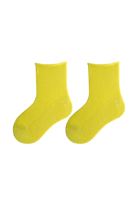 Socks for Kids Stretch Kids Ankle Sock Breathable Lightweight Soft Baby Socks Yellow,L