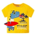 thumbnail image 1 of Ketyyh-chn99 Summer Boys Clothes Boys Outfits Cartoon Short Sleeve T Shirts Tops Tee Clothes for Children Yellow,5-6 Years, 1 of 5