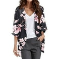 thumbnail image 1 of Ketyyh-chn99 Summer Cardigan for Women Floral Printed Puff Sleeve Chiffon Kimono Cardigan Pink,XL, 1 of 4