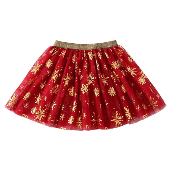 Ketyyh-chn99 Summer Skirts Ruffle Sequin Skirt Elastic Waist Sequence Sparkle Kids Skirt for Party Special Occasion Red,M